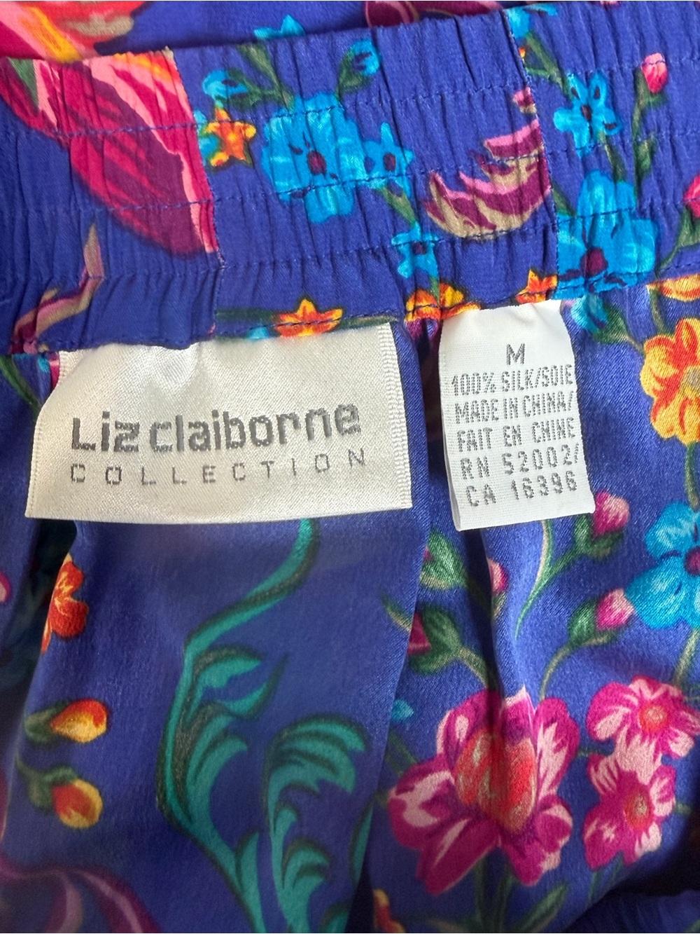 Vintage Liz Claiborne Collection Floral 2 Piece 100% Silk Skirt Set Medium - Picture 4 of 7